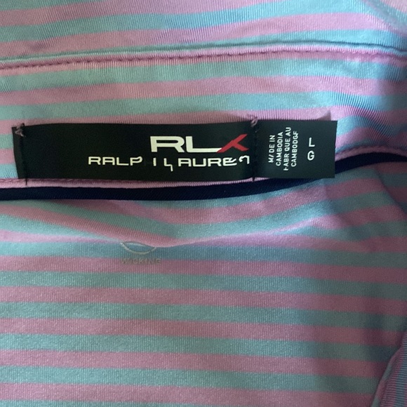 Ralph Lauren Mens Sz Xl US Open Winged Foot 2020 Golf Polo Shirt-Purple Striped - Picture 3 of 4